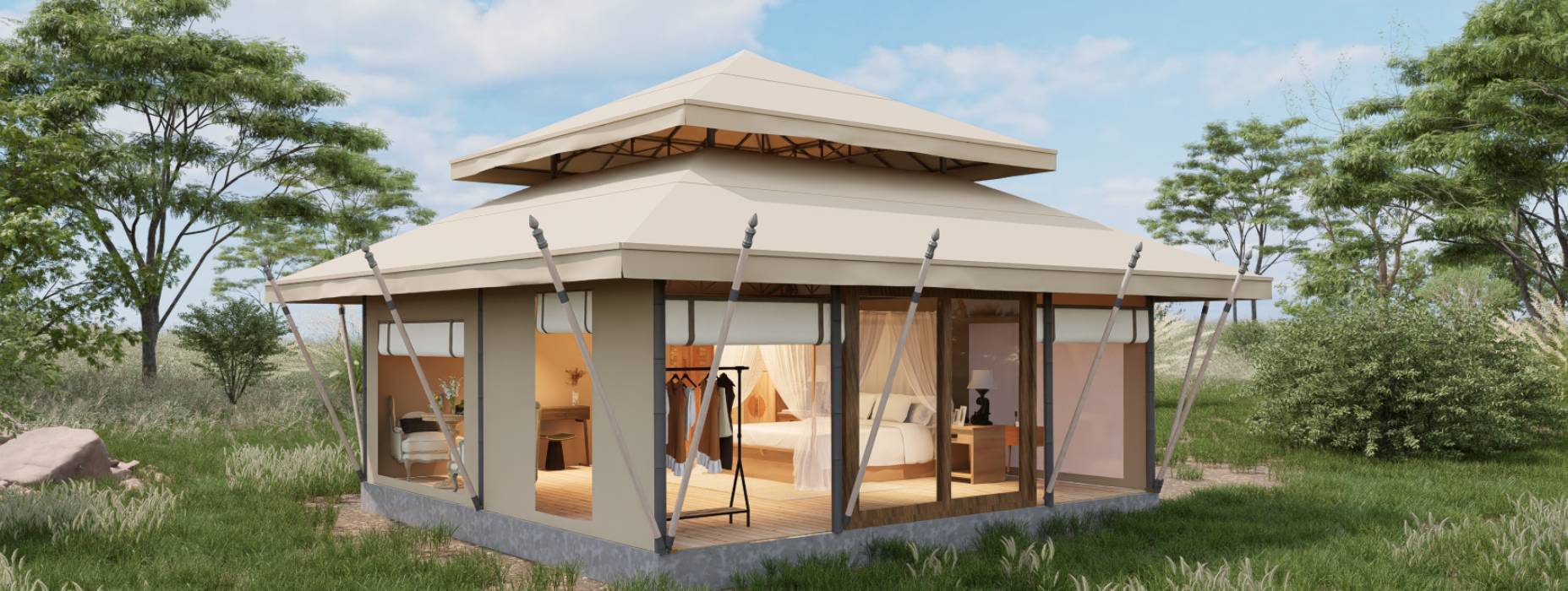 白银户外野奢帐篷